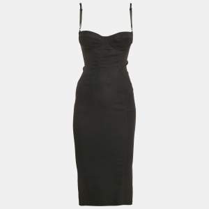 Dolce & Gabbana Black Crepe Sleeveless Midi Dress S