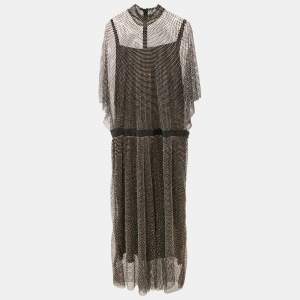 Dolce & Gabbana Black Rhinestone Embellished Oversized Maxi Dress XL