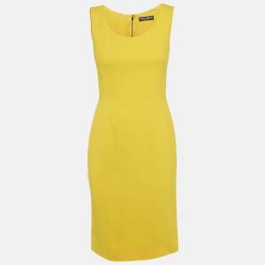 Dolce & Gabbana Yellow Crepe Sleeveless Short Dress S