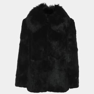 Dolce & Gabbana Black Rabbit Fur Jacket M