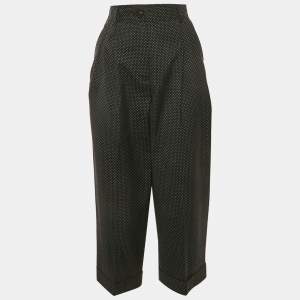 Dolce & Gabbana Black Dots Print Wool Pleated Culottes XS