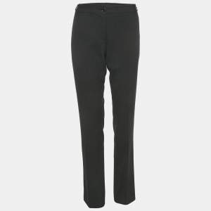 Dolce & Gabbana Dark Grey Wool Embellished Waist Detail Trouser M  