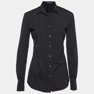 Pre Owned Dolce & Gabbana Black Cotton Button Front S
