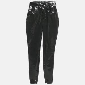 Pre Owned Dolce & Gabbana Black Synthetic Slim Fit Pants XS