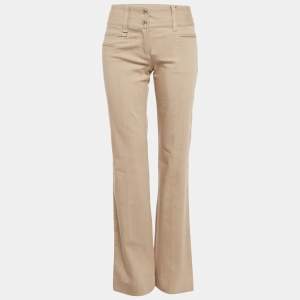 Pre Owned Dolce & Gabbana Beige Cotton Straight-Leg Jeans S Waist 28"