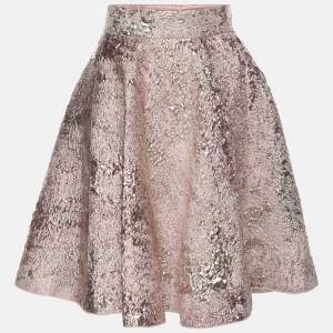 Pre Owned Dolce & Gabbana Metallic Lurex Mini Skirt 