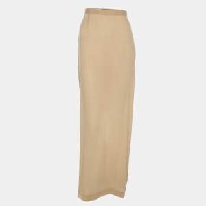 Pre Owned Dolce & Gabbana Beige Chiffon Maxi Skirt M