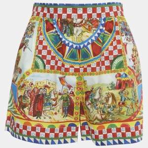 Pre Owned Dolce & Gabbana Multicolor Carreto Print Cotton Shorts M