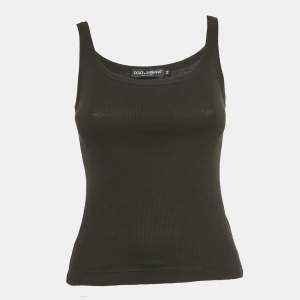 Pre Owned Dolce & Gabbana Black Rib Knit Tank Top S