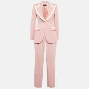 مملوكة مسبقًا Dolce & Gabbana Pink Wool Pants Suit XS