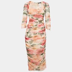 مملوكة مسبقًا Dolce & Gabbana Multicolor Floral Print Bodycon Dress XS