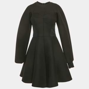 مملوكة مسبقًا Dolce & Gabbana Black Neoprene Flared Short Dress S