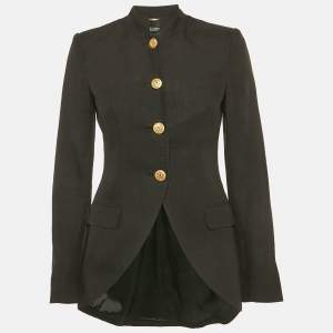 مملوكة مسبقًا Dolce & Gabbana Black Linen Regular Fit Blazer S