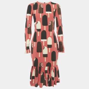 مملوكة مسبقًا Dolce & Gabbana Pink Gelato Popsicle-Print Silk Charmeuse Dress S