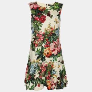 Pre Owned Dolce & Gabbana Multicolor Jacquard Embellished Dress S