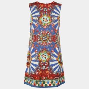 Pre Owned Dolce & Gabbana Multicolor Printed Jacquard Dress S