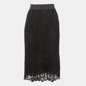 مملوكة مسبقًا Dolce & Gabbana Black Lace Midi Skirt S