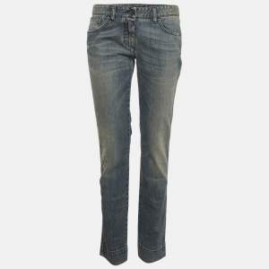 مملوكة مسبقًا بنطلون جينز دولتشي أند غابانا مستقيم الدينم الأزرق مقاس وسط 30 بوصة ميديوم