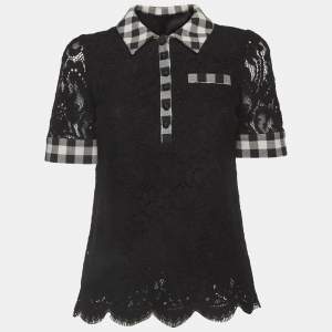 Pre Owned Dolce & Gabbana Black Lace T-Shirt S