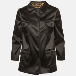 مملوكة مسبقًا جاكيت بجيوب ساتان أسود دولتشي آند غابانا مقاس صغير (سمول)