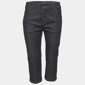 مملوكة مسبقًا Dolce & Gabbana Blue Denim Capri Pants S/Waist 28"