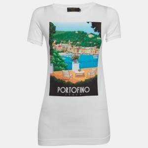 Pre Owned Dolce & Gabbana Exclusive White Portofino Print Jersey T-Shirt XS