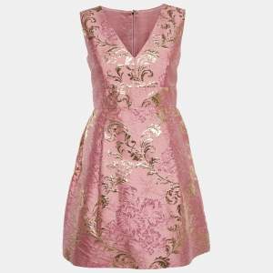 مملوكة مسبقًا Dolce & Gabbana Pink Brocade Sleeveless Mini Dress S