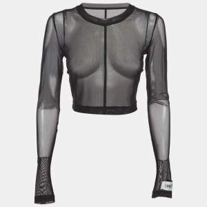 مملوكة مسبقًا Dolce & Gabbana x Kim Black Mesh Sheer Top S