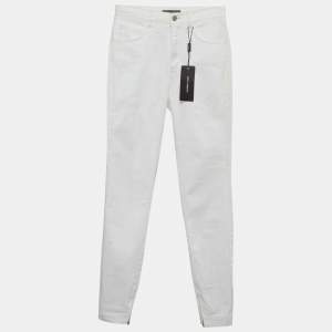 Pre Owned Dolce & Gabbana White Denim Fit Jeans S/Waist 26"