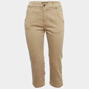 مملوكة مسبقًا Dolce & Gabbana Beige Denim Sabrina Capri Jeans S/Waist 27"