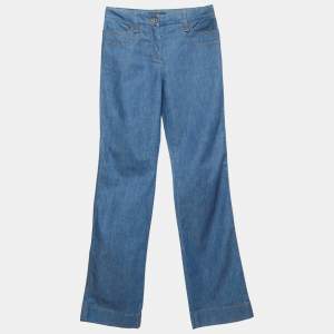 Pre Owned Dolce & Gabbana Blue Denim Straight Leg Jeans S/Waist 28"