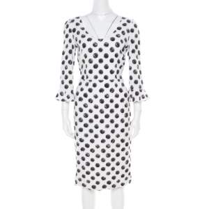 مملوكة مسبقًا Dolce & Gabbana Monochrome Sphere Printed Midi Dress M