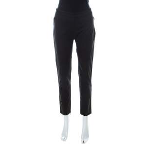 Pre Owned Dolce & Gabbana Black Cotton Blend Ankle Zipper Detail Trousers M