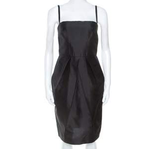 Pre Owned Dolce & Gabbana Black Taffeta Sleeveless Short Dress S