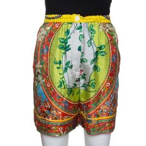 Dolce & Gabbana Multicolor Sicilian Print Silk Shorts M 