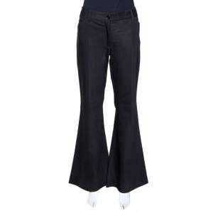 Pre Owned Dolce & Gabbana Black Stretch Cotton Flared Pants L