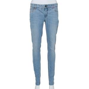 Pre Owned Dolce & Gabbana Light Blue Denim Tapered Leg Jeans S