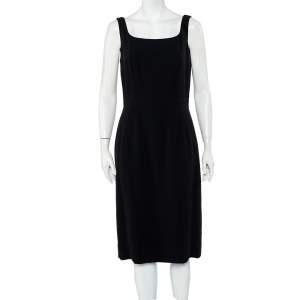 Dolce & Gabbana Black Crepe Sleeveless Sheath Dress L