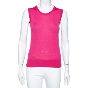 Pre Owned Dolce & Gabbana Pink Cashmere Silk Sleeveless Sweater S