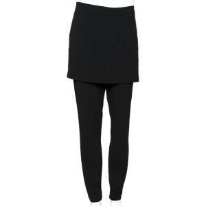 Dolce & Gabbana Black Crepe Skirt Overlap Trousers L 
