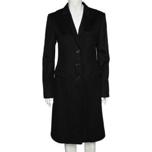 Pre Owned Dolce & Gabbana Black Wool & Cashmere Button Front Coat M