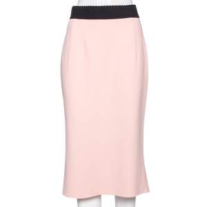 Dolce & Gabbana Pink Crepe High Waisted Slip Skirt M