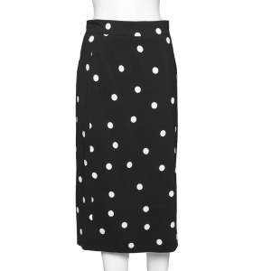 مملوكة مسبقًا Dolce & Gabbana Black Polka Dotted Crepe Pencil Skirt M