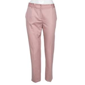 Pre Owned Dolce & Gabbana Pink Cotton Straight Pants M