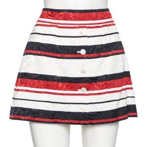 Pre Owned Dolce & Gabbana Multicolor Striped Jacquard Mini Skirt M