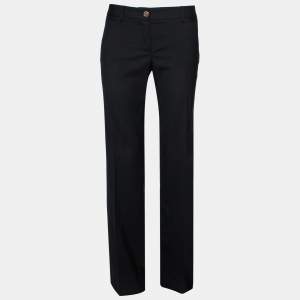 Pre Owned Dolce & Gabbana Black Wool Tapered Pants M