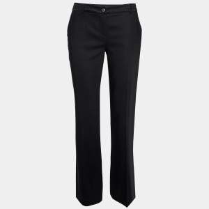 D&G Black Crepe Wool Tapered Pants M