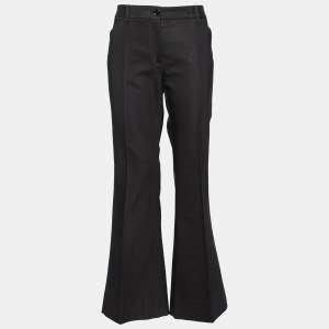 Pre Owned Dolce & Gabbana Black Cotton Flared Trousers L