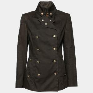 Pre Owned Dolce & Gabbana Military Green Cotton Double Breasted Jacket M