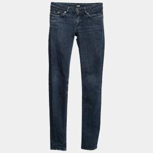 Pre Owned Dolce & Gabbana Blue Cotton Straight Fit Jeans XS 